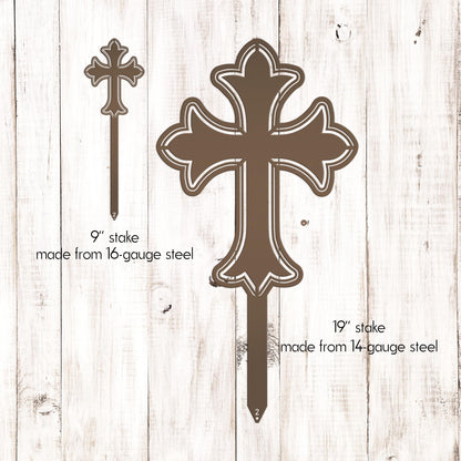 Outdoor Metal Cross Yard Decoration, Christian Yard Decor, Mother's Day Gift Idea