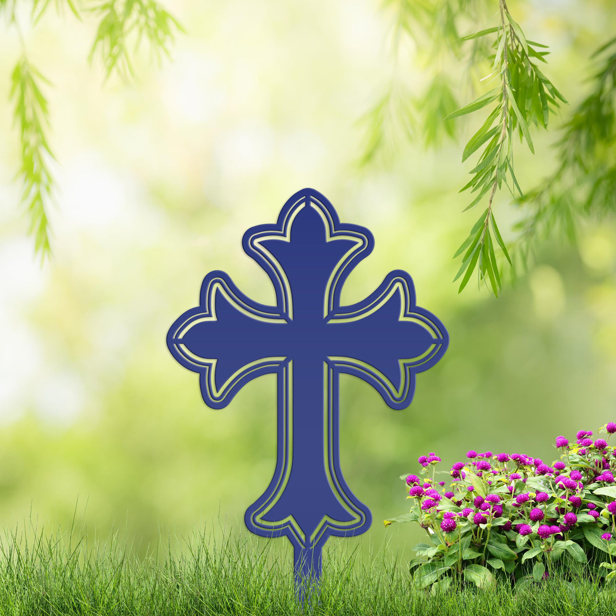 Outdoor Metal Cross Yard Decoration, Christian Yard Decor, Mother's Day Gift Idea
