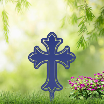 Outdoor Metal Cross Yard Decoration, Christian Yard Decor, Mother's Day Gift Idea