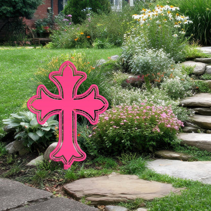 Outdoor Metal Cross Yard Decoration, Christian Yard Decor, Mother's Day Gift Idea