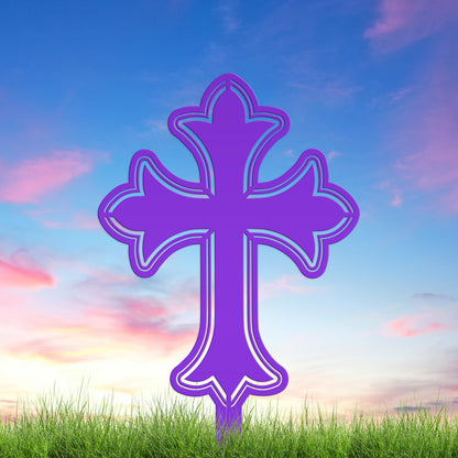 Outdoor Metal Cross Yard Decoration, Christian Yard Decor, Mother's Day Gift Idea