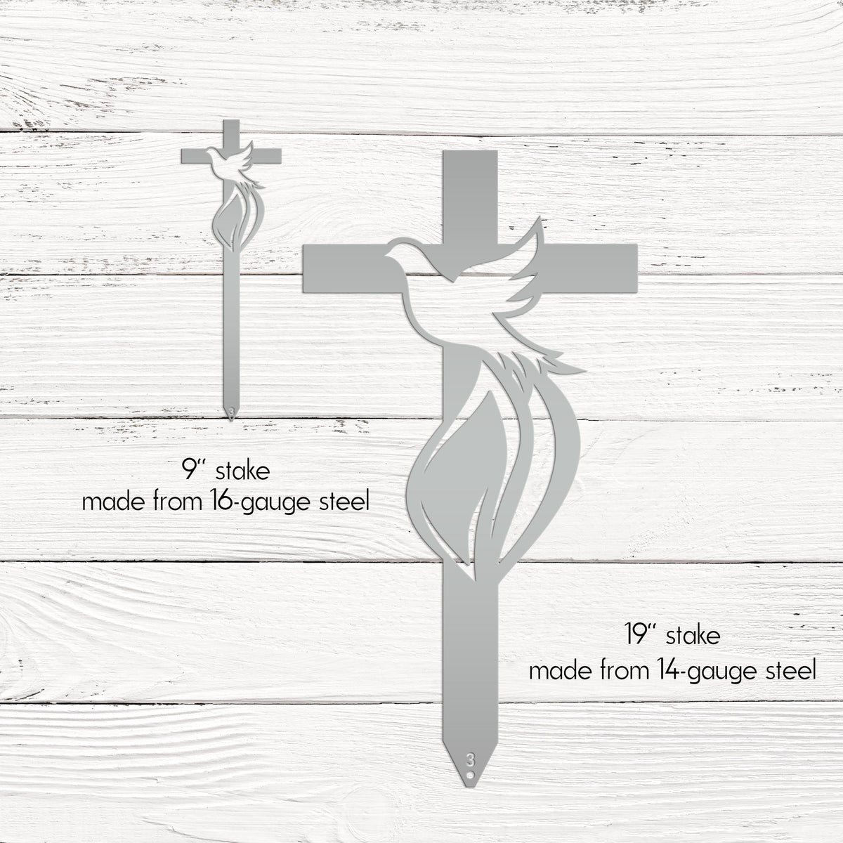 Dove Cross Metal Yard Stake - Christian/Easter Decor