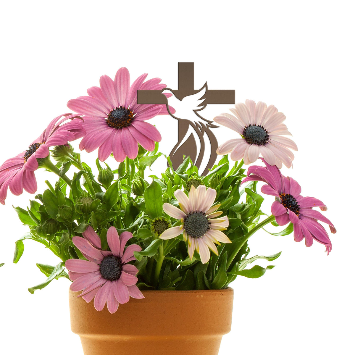 Dove Cross Metal Yard Stake - Christian/Easter Decor