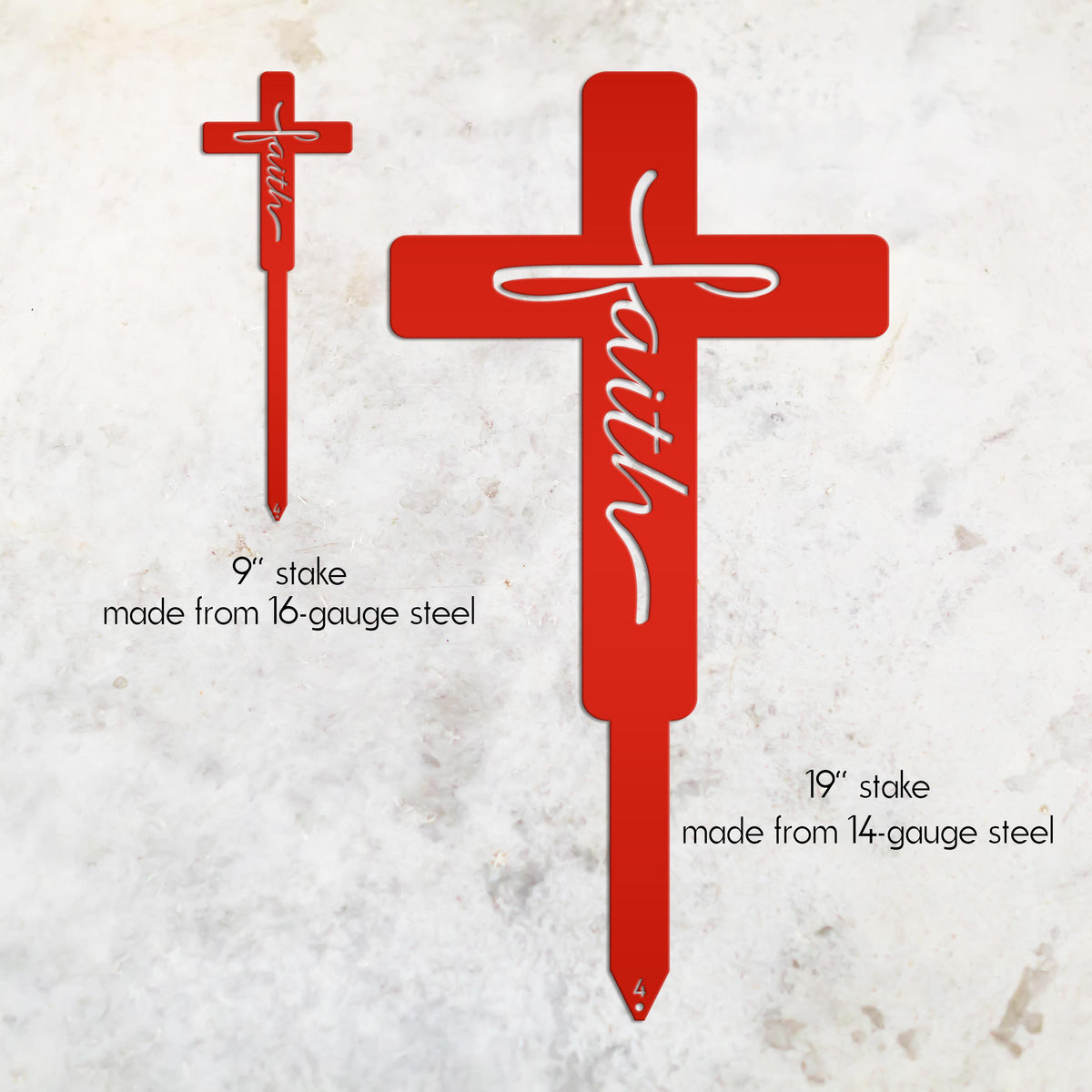 Faith Cross Metal Yard Stake - Easter/Christian Decor