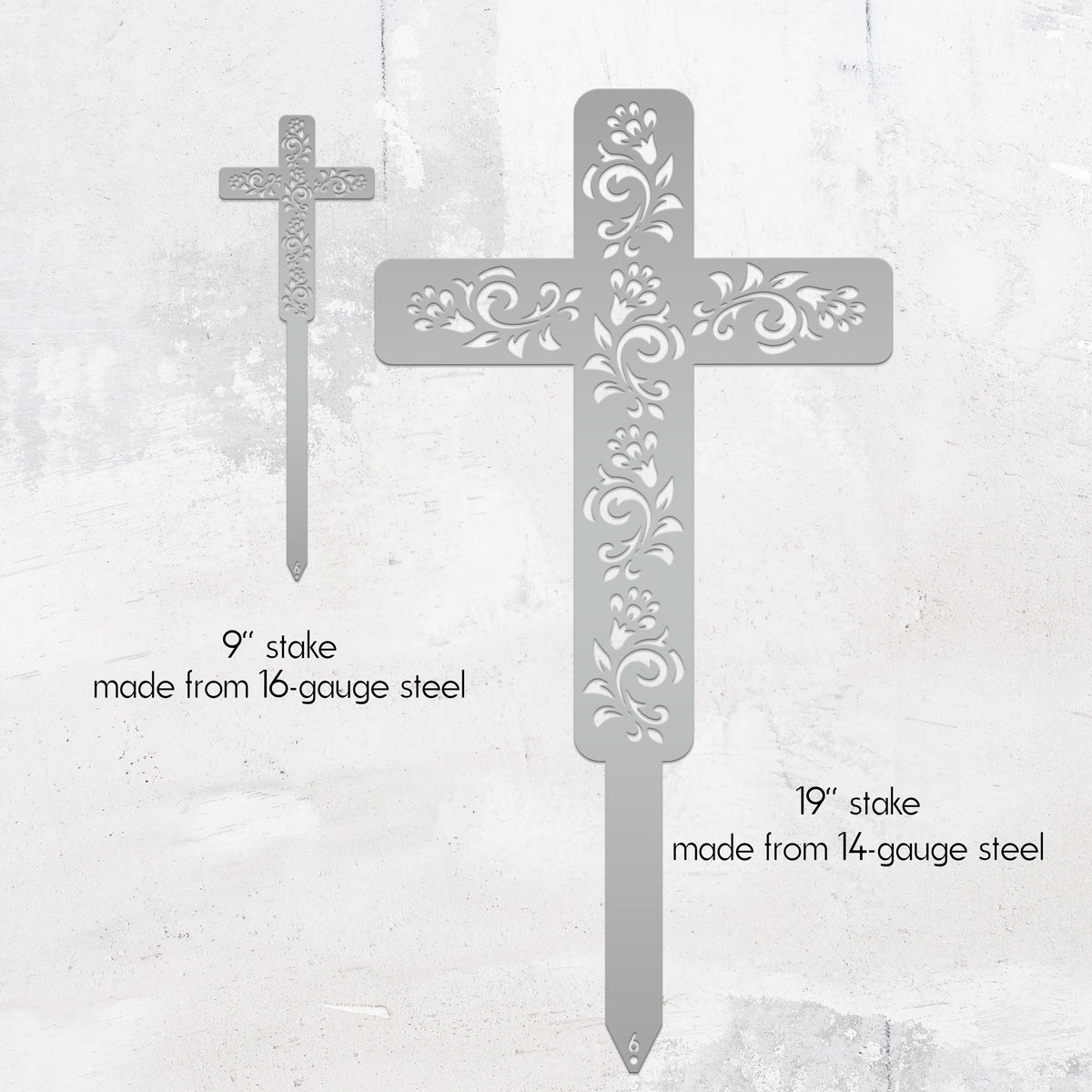 Cross for Front Yard or Garden, Metal Scrolled Cross, Christian Easter Decor