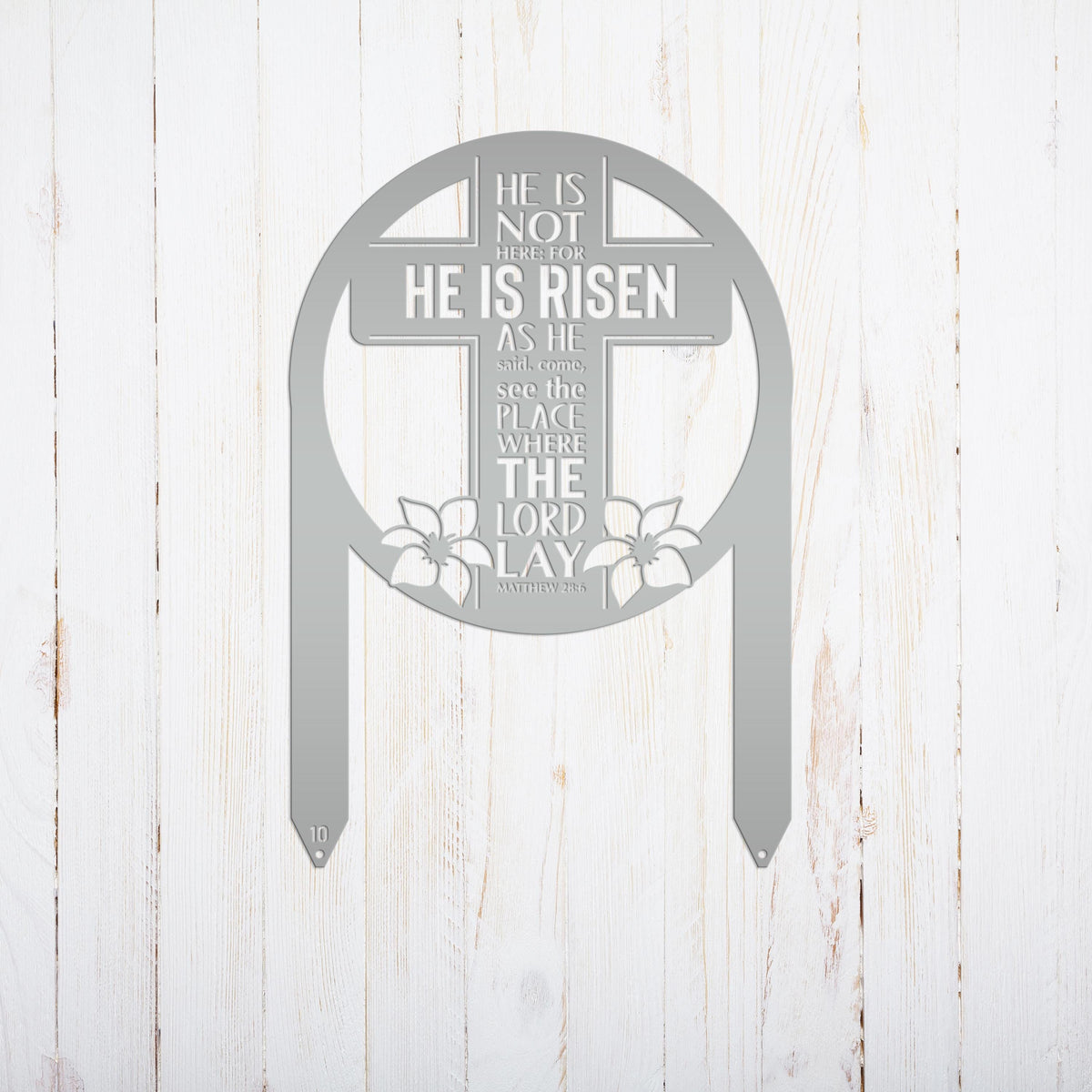 Round Outdoor Christian Easter Yard Stake - Heavy Duty Easter Decor - Gift for Christian - Powder Coated Easter Decor