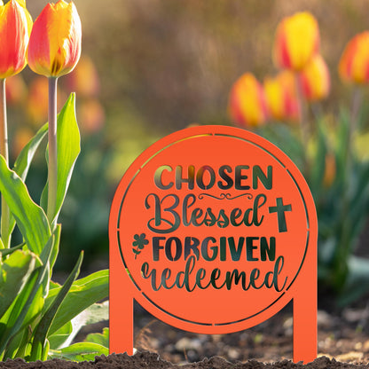 Christian Metal Yard Sign- Easter Decor - Blessed Yard Sign