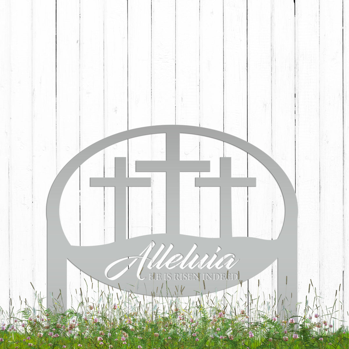 Easter Decor - He is Risen Indeed Yard Sign - Religious Metal Art