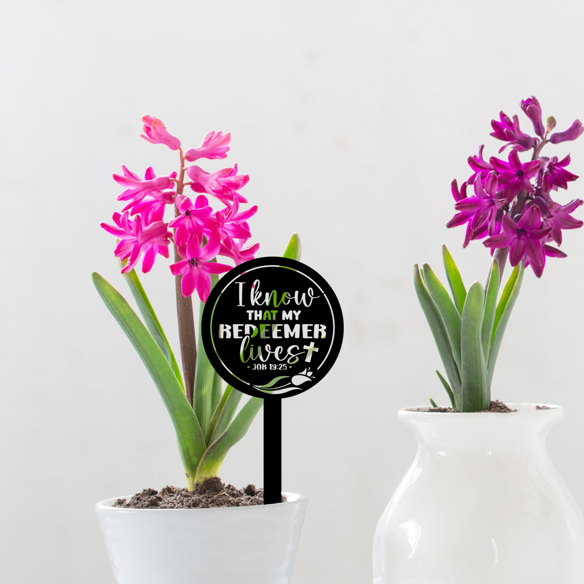 Outdoor Christian Easter Metal Yard Stake - Christian Gift - Pastor Gift - Bible Verse Art - Job 19:25
