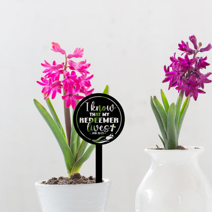 Outdoor Christian Easter Metal Yard Stake - Christian Gift - Pastor Gift - Bible Verse Art - Job 19:25