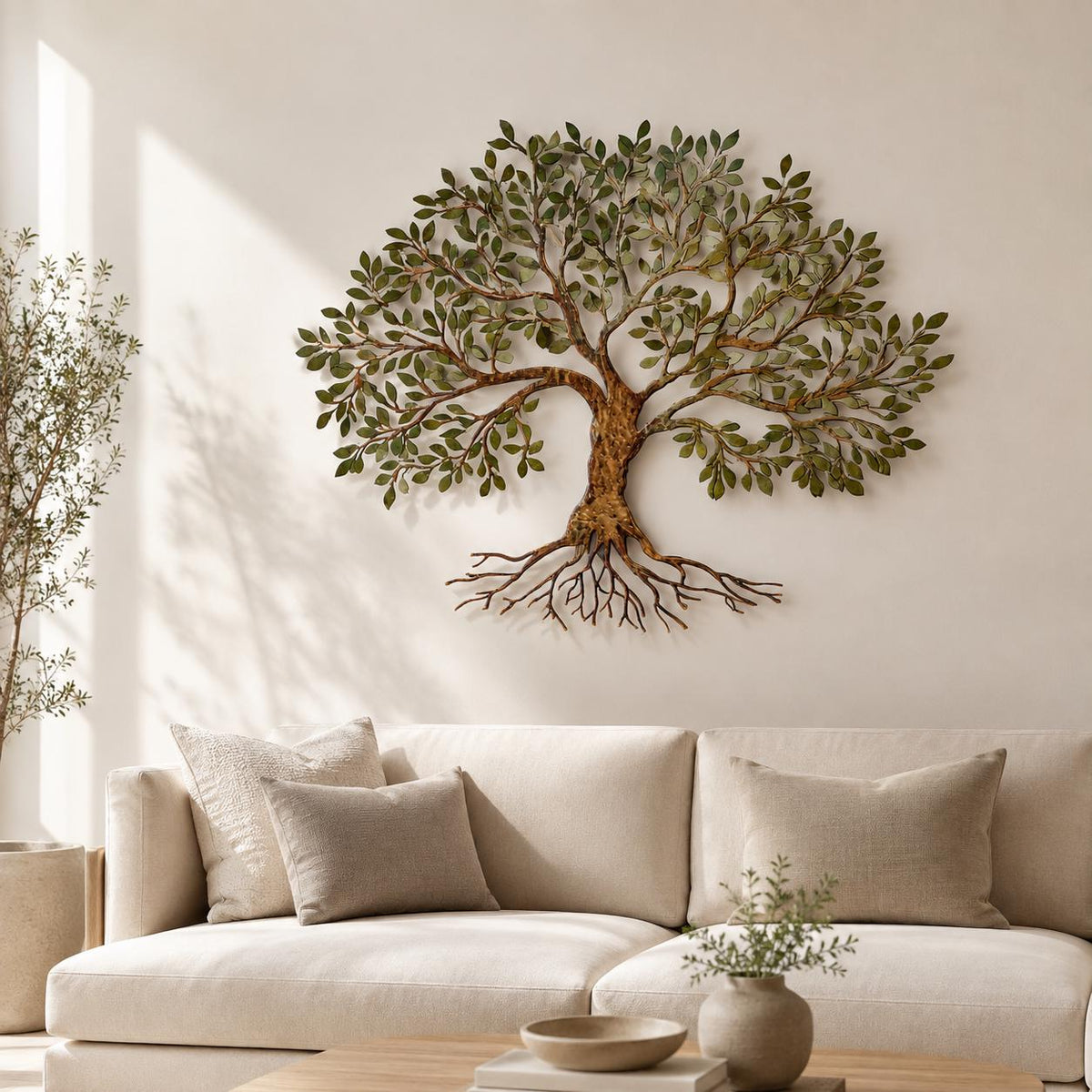 Metal Tree of Life Wall Art, Modern Nature Inspired Branch Decor (UV Printed)