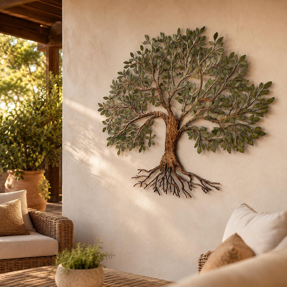 Metal Tree of Life Wall Art, Modern Nature Inspired Branch Decor (UV Printed)