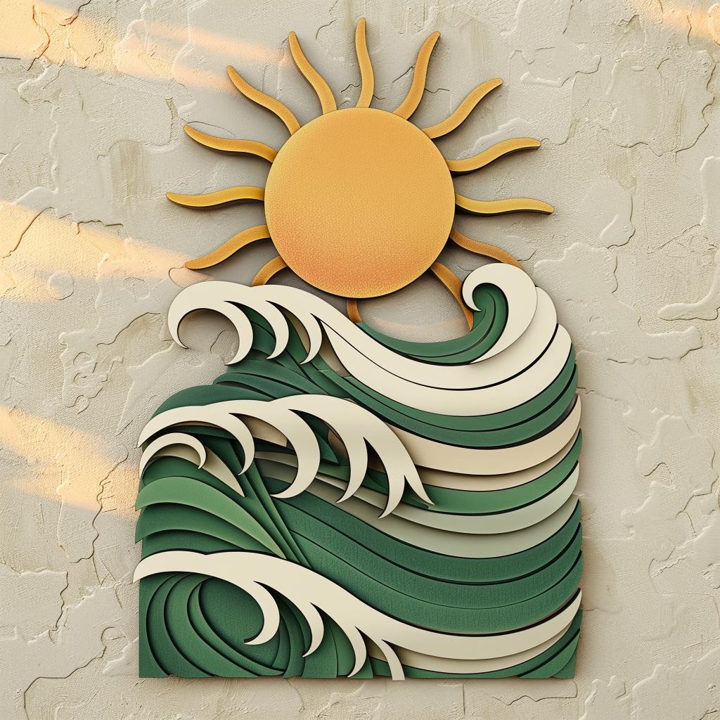 UV Printed Aluminum Metal Wall Art, Coastal Sunset Decor, Boho Beach House Sign