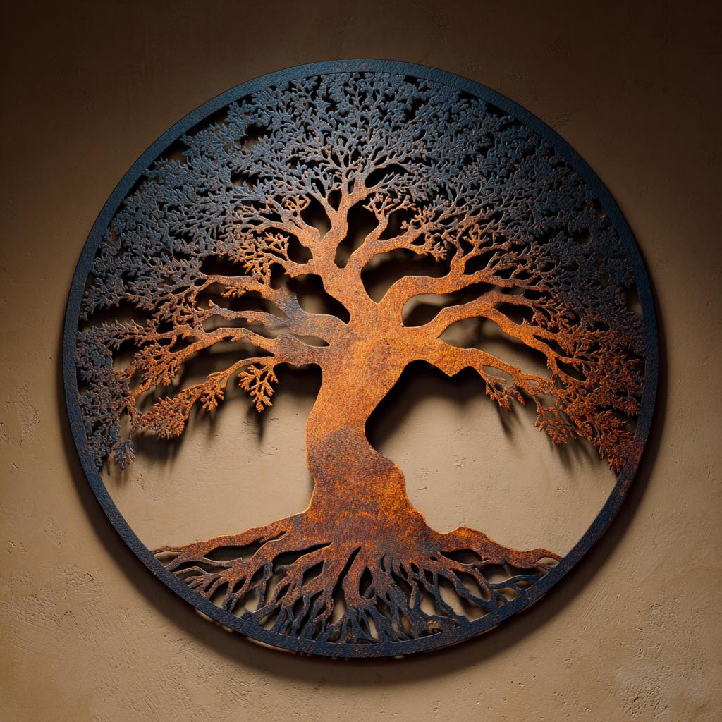 Tree of Life Metal Wall Art, UV Printed Aluminum Garden Decor
