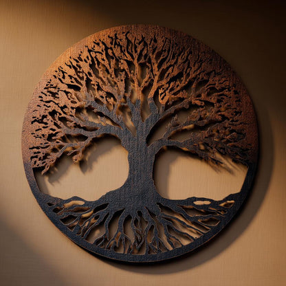 Tree of Life Metal Wall Art, UV Printed Aluminum Garden Decor