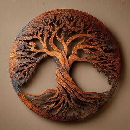 Tree of Life Metal Wall Art, UV Printed Aluminum Garden Decor