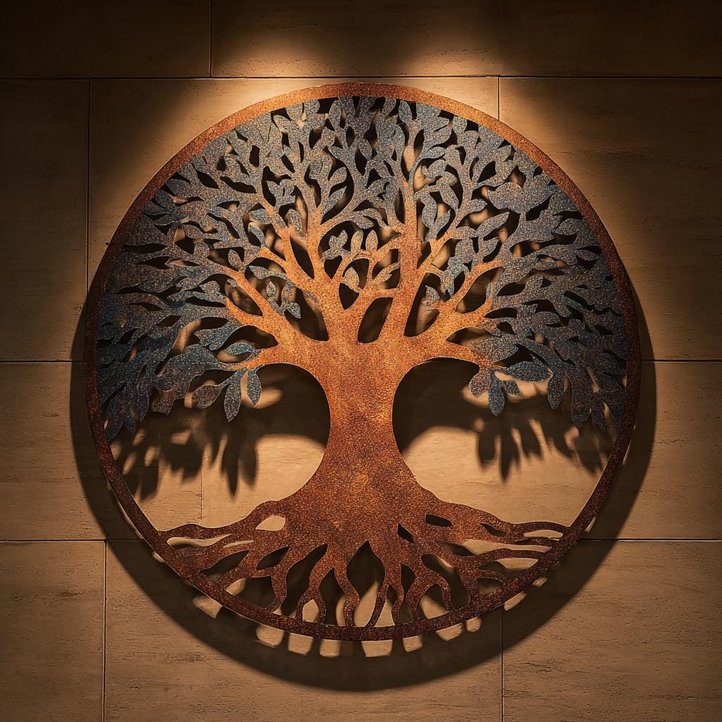 Tree of Life Metal Wall Art, UV Printed Aluminum Garden Decor