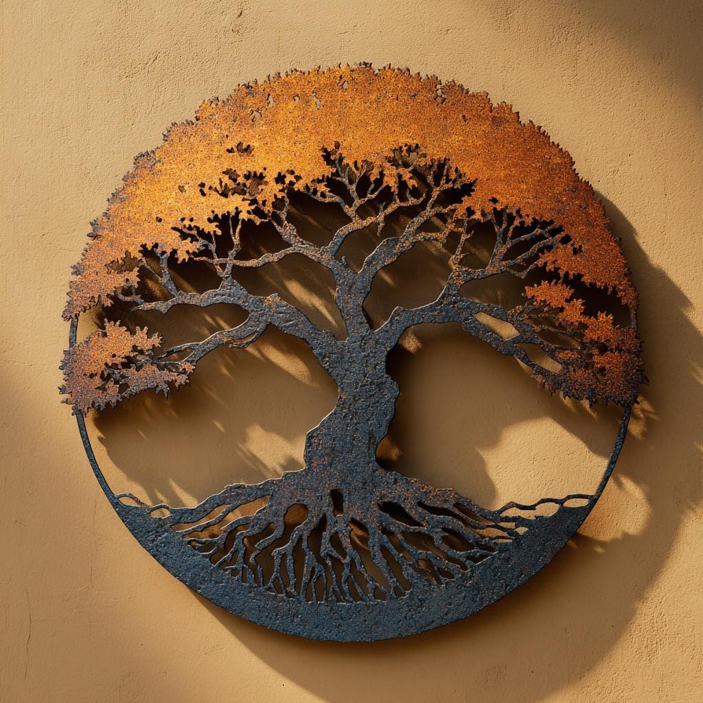 Tree of Life Metal Wall Art, UV Printed Aluminum Garden Decor