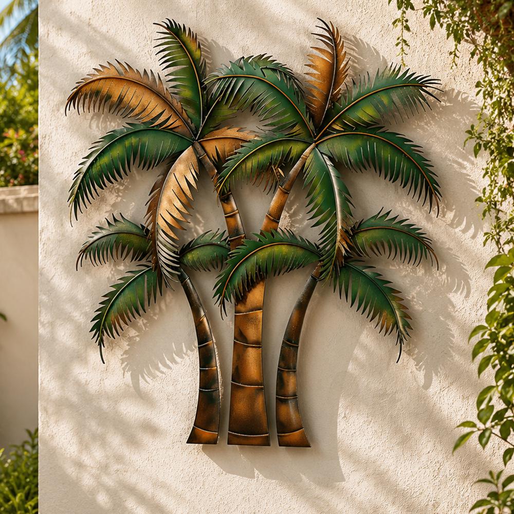 Tropical Palm Tree Metal Wall Art, UV Printed Aluminum Sign
