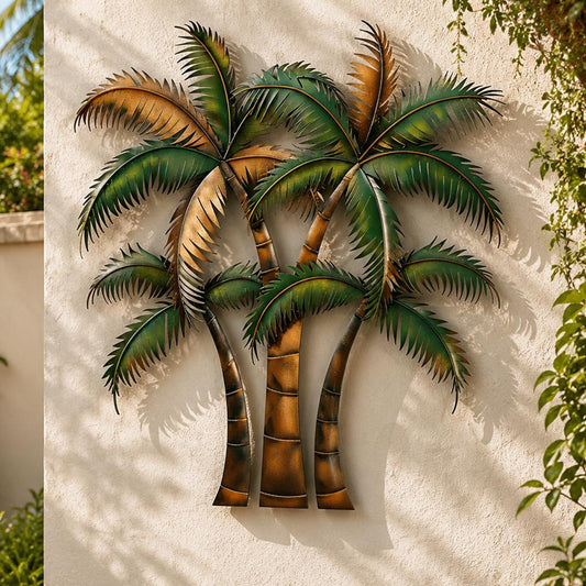 Tropical Palm Tree Metal Wall Art, UV Printed Aluminum Sign