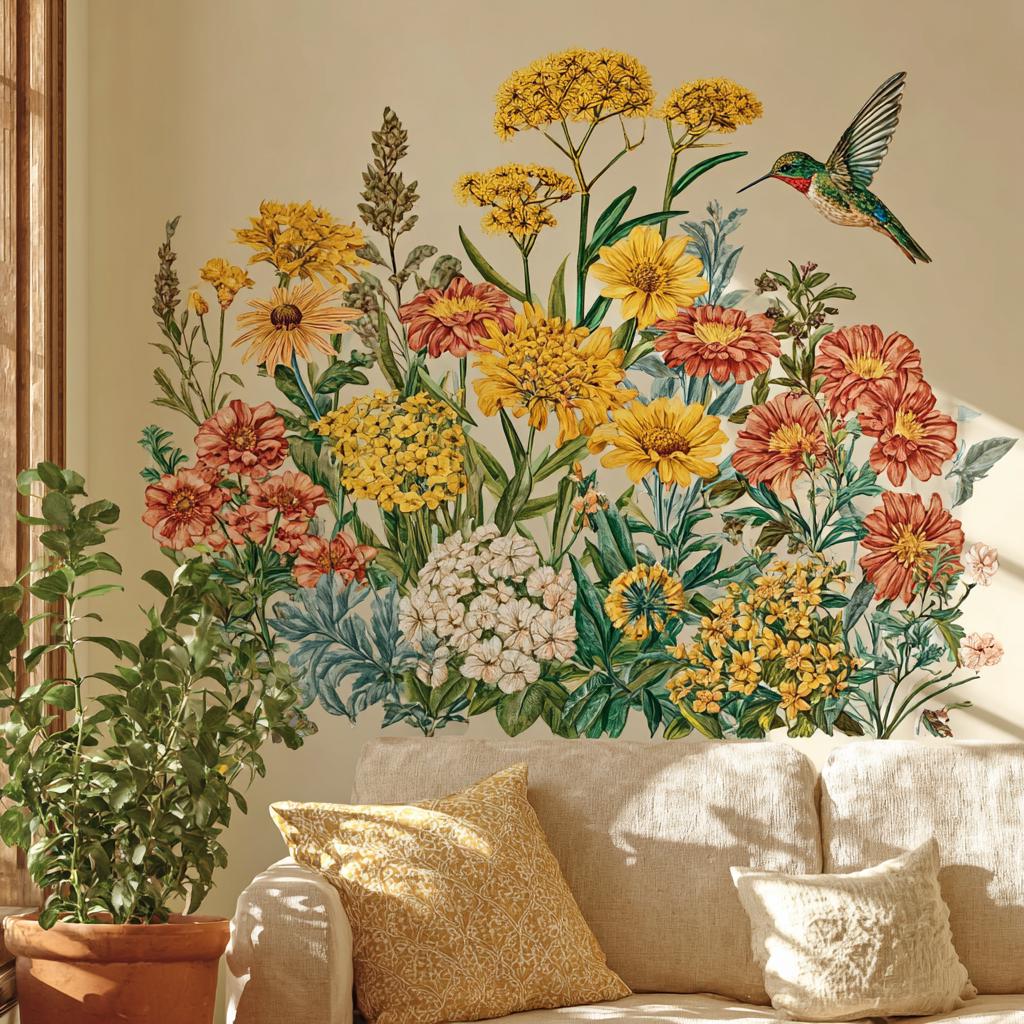 UV Printed Aluminum Metal Wall Art, Rustic Floral Garden Decor (2D Sign)
