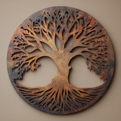 Tree of Life Metal Wall Art, UV Printed Aluminum Garden Decor