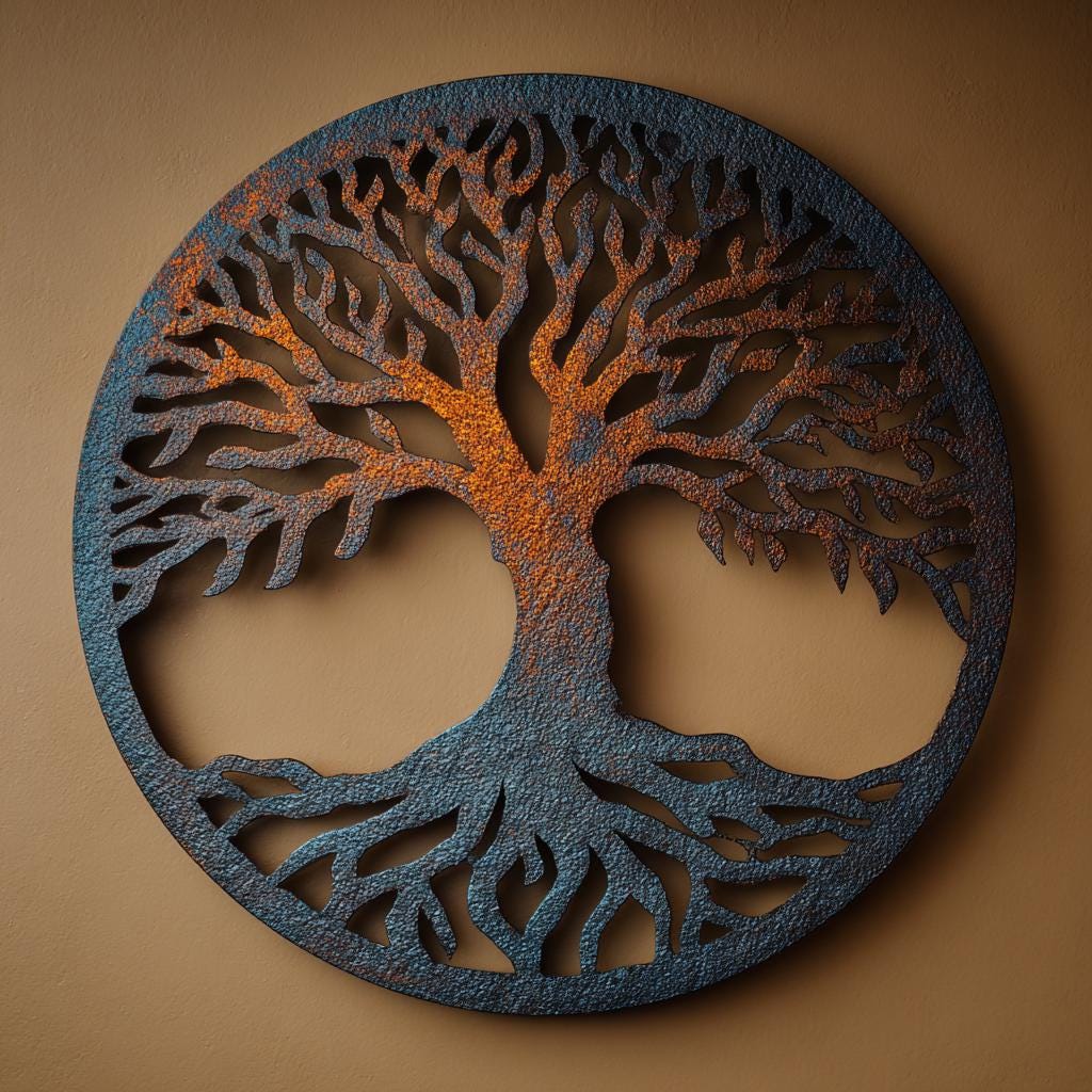 Tree of Life Metal Wall Art, UV Printed Aluminum Garden Decor