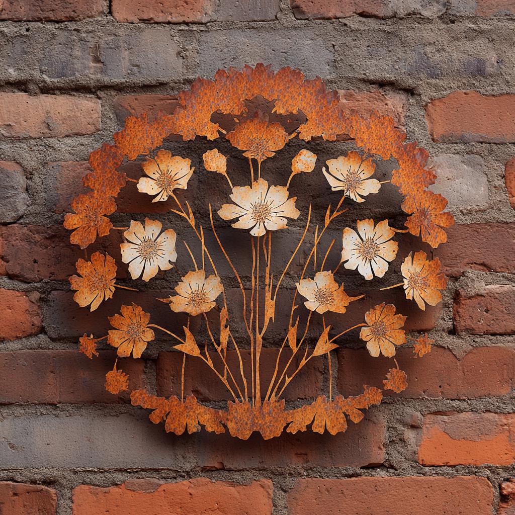 UV Printed Aluminum Metal Wall Art, Rustic Wildflower Garden Decor (2D Flat Sign)