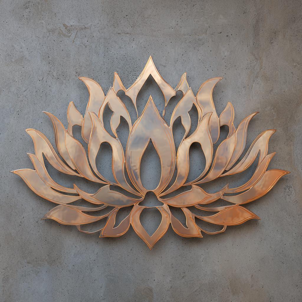 Rustic Lotus Metal Wall Art, UV Printed Aluminum, Farmhouse Garden Decor
