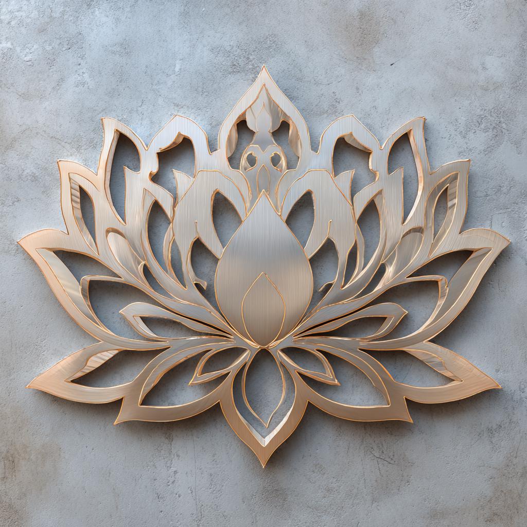 Rustic Lotus Metal Wall Art, UV Printed Aluminum, Farmhouse Garden Decor