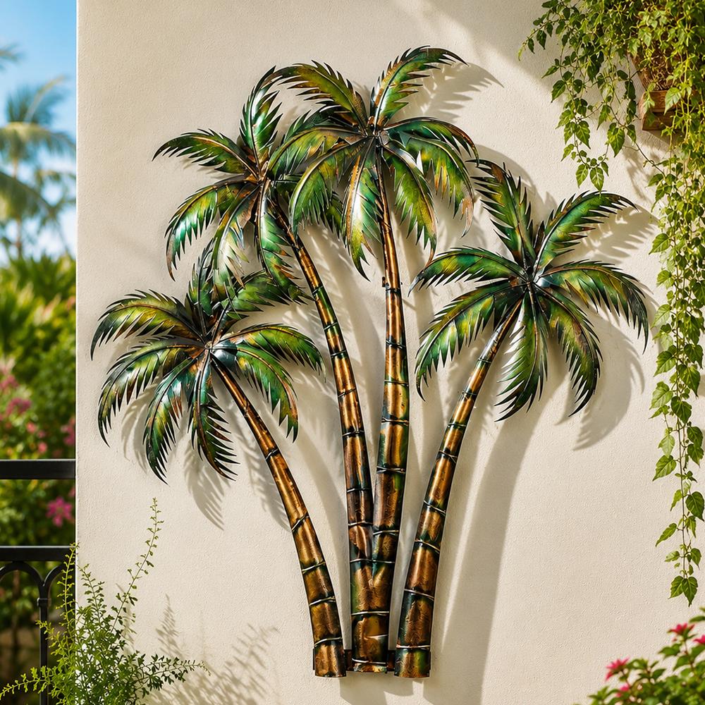 Tropical Palm Tree Metal Wall Art, UV Printed Aluminum Sign