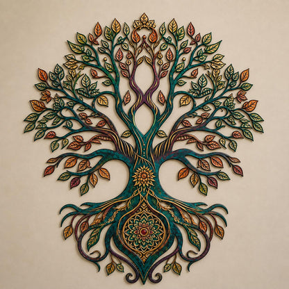 Metal Wall Art Boho Nature Spiritual Botanical Sign, UV Printed Aluminum