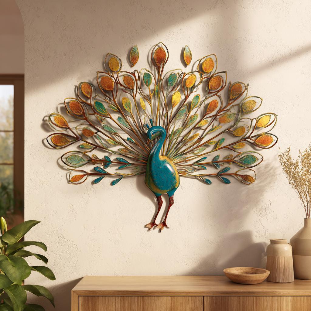 Peacock Metal Wall Art, UV Printed Aluminum Garden Decor, Outdoor Patio Sign