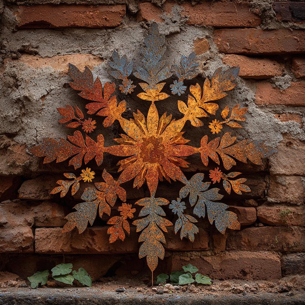 UV Printed Aluminum Metal Wall Art, Rustic Wildflower Garden Decor (2D Flat Sign)