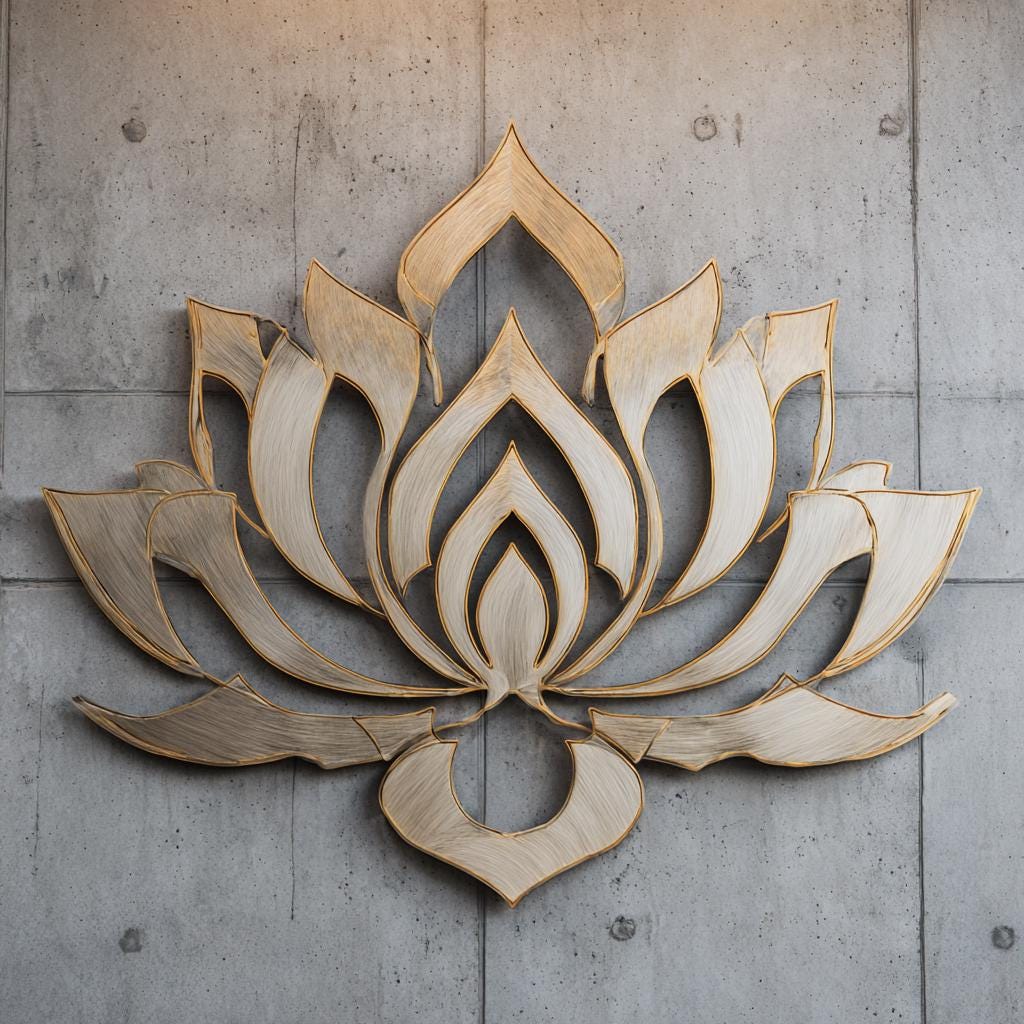 Rustic Lotus Metal Wall Art, UV Printed Aluminum, Farmhouse Garden Decor