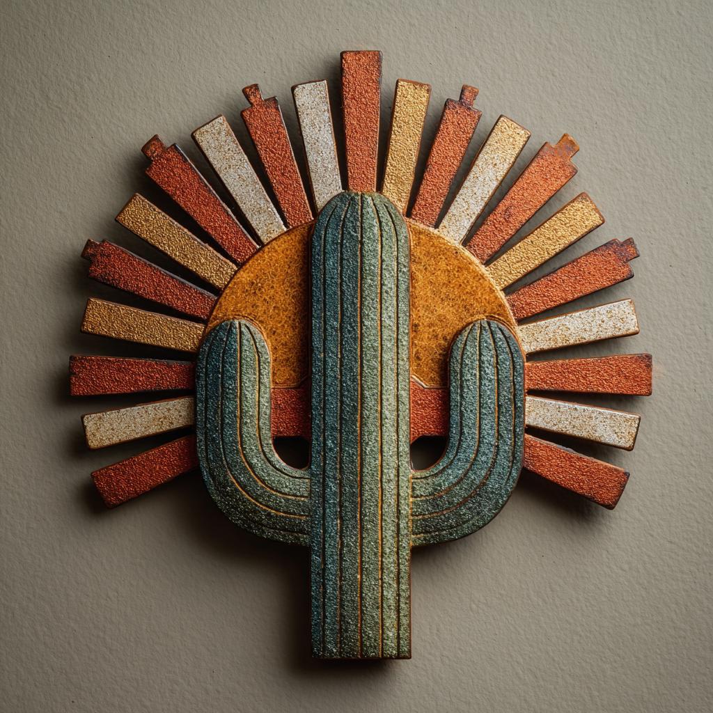 UV Printed Aluminum Cactus Wall Art, Southwestern Desert Decor, Rustic Boho Garden Sign