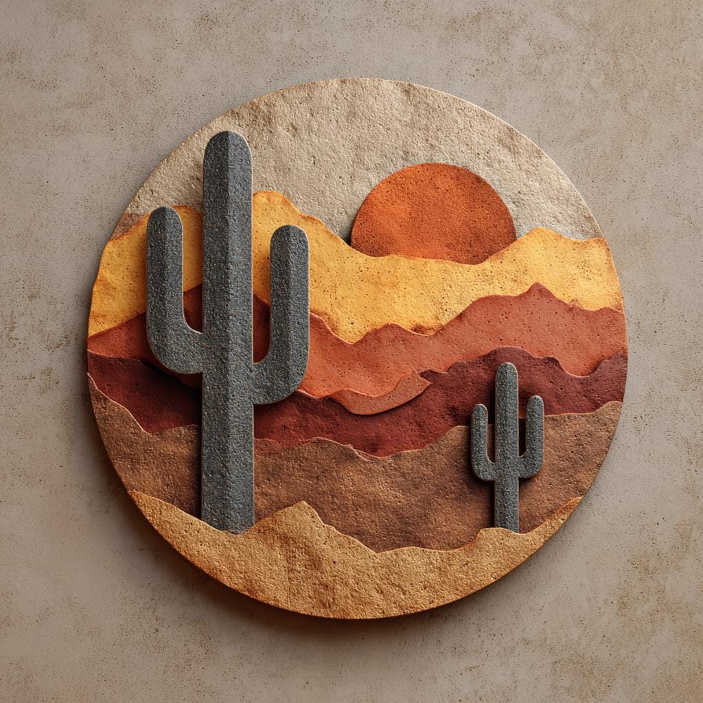 UV Printed Aluminum Cactus Wall Art, Southwestern Desert Decor, Rustic Boho Garden Sign
