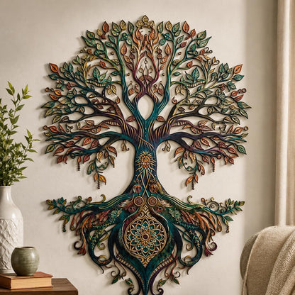 Metal Wall Art Boho Nature Spiritual Botanical Sign, UV Printed Aluminum