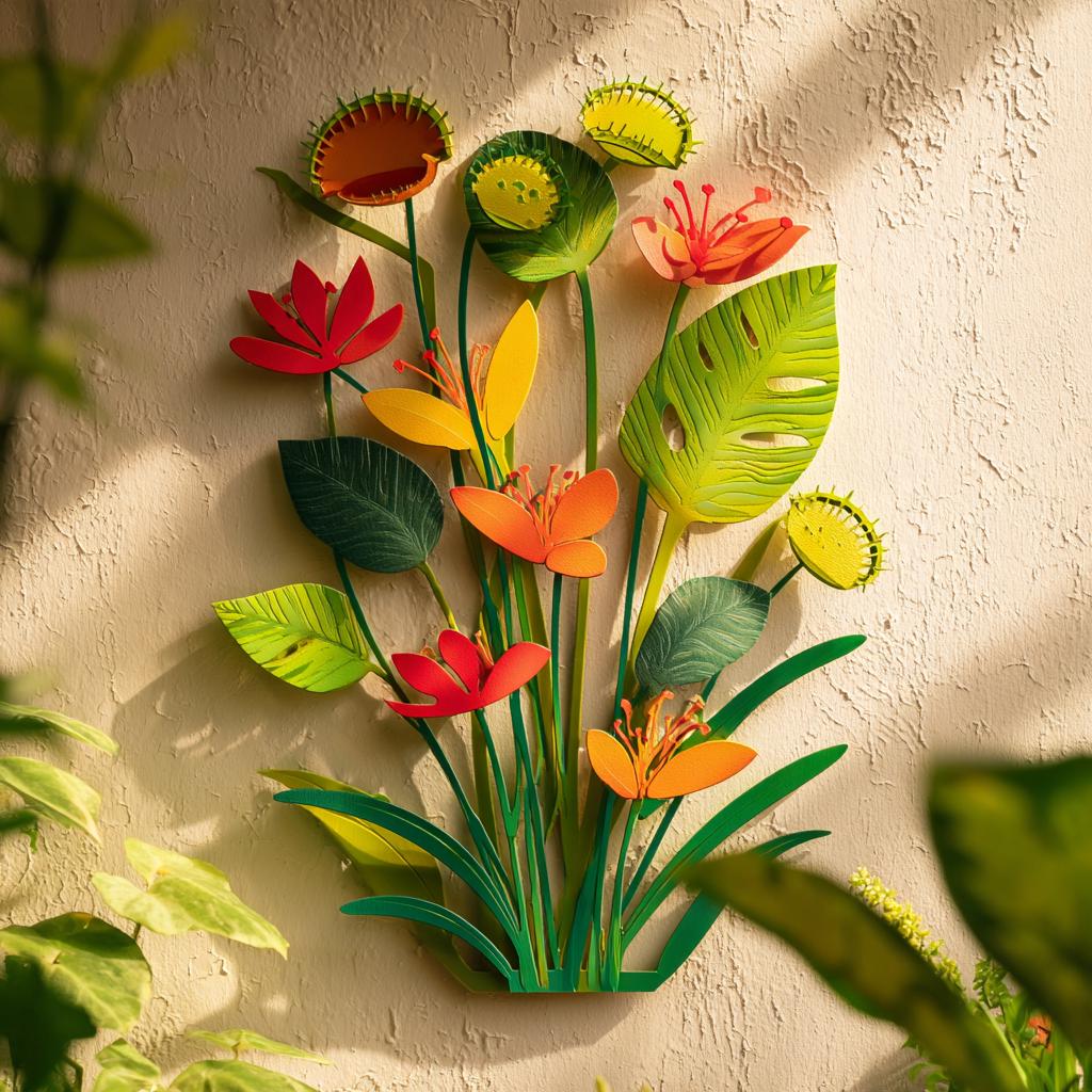 Venus Flytrap Tiger Lily Metal Wall Art, UV Printed Aluminum Sign (2D)