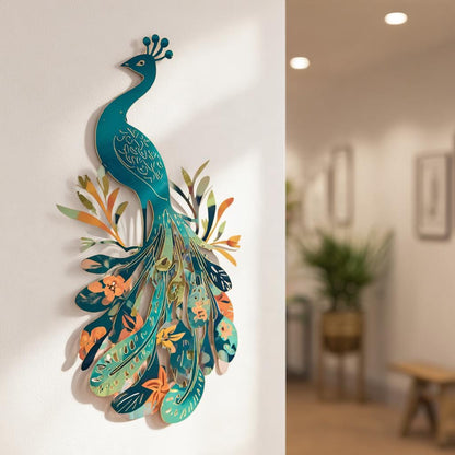 Peacock Metal Wall Art, UV Printed Aluminum Garden Decor, Outdoor Patio Sign