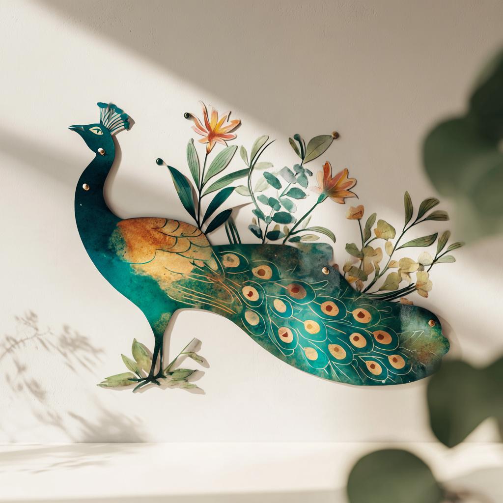 Peacock Metal Wall Art, UV Printed Aluminum Garden Decor, Outdoor Patio Sign