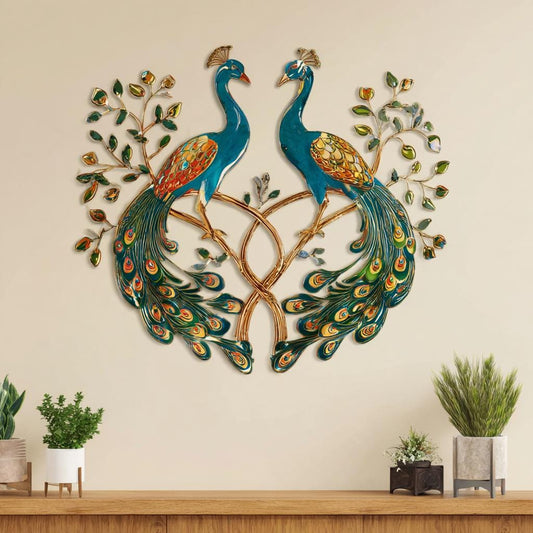 Couple Peacock Metal Wall Art, Romantic Anniversary Gift, UV Printed Aluminum Sign