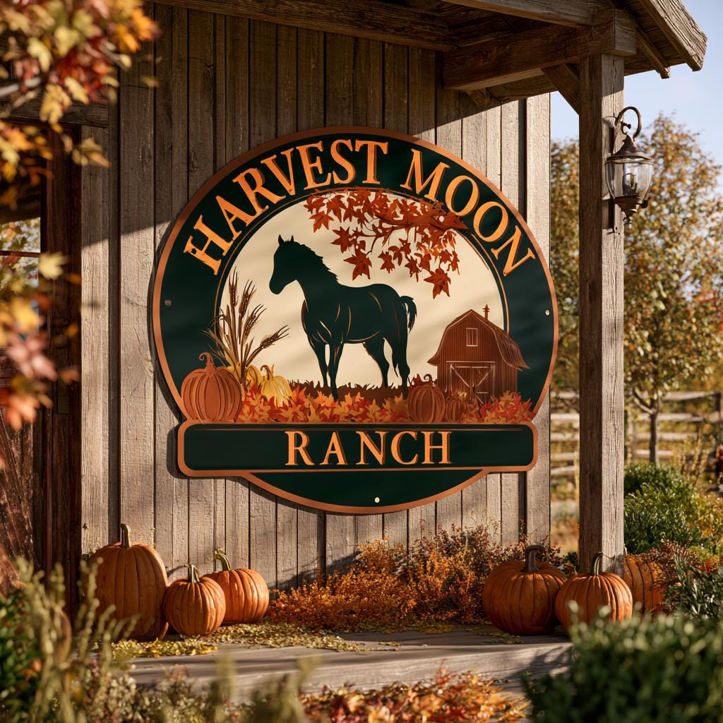 Custom Horse Ranch Metal Sign: Western Equestrian Wall Art (UV Printed Aluminum)