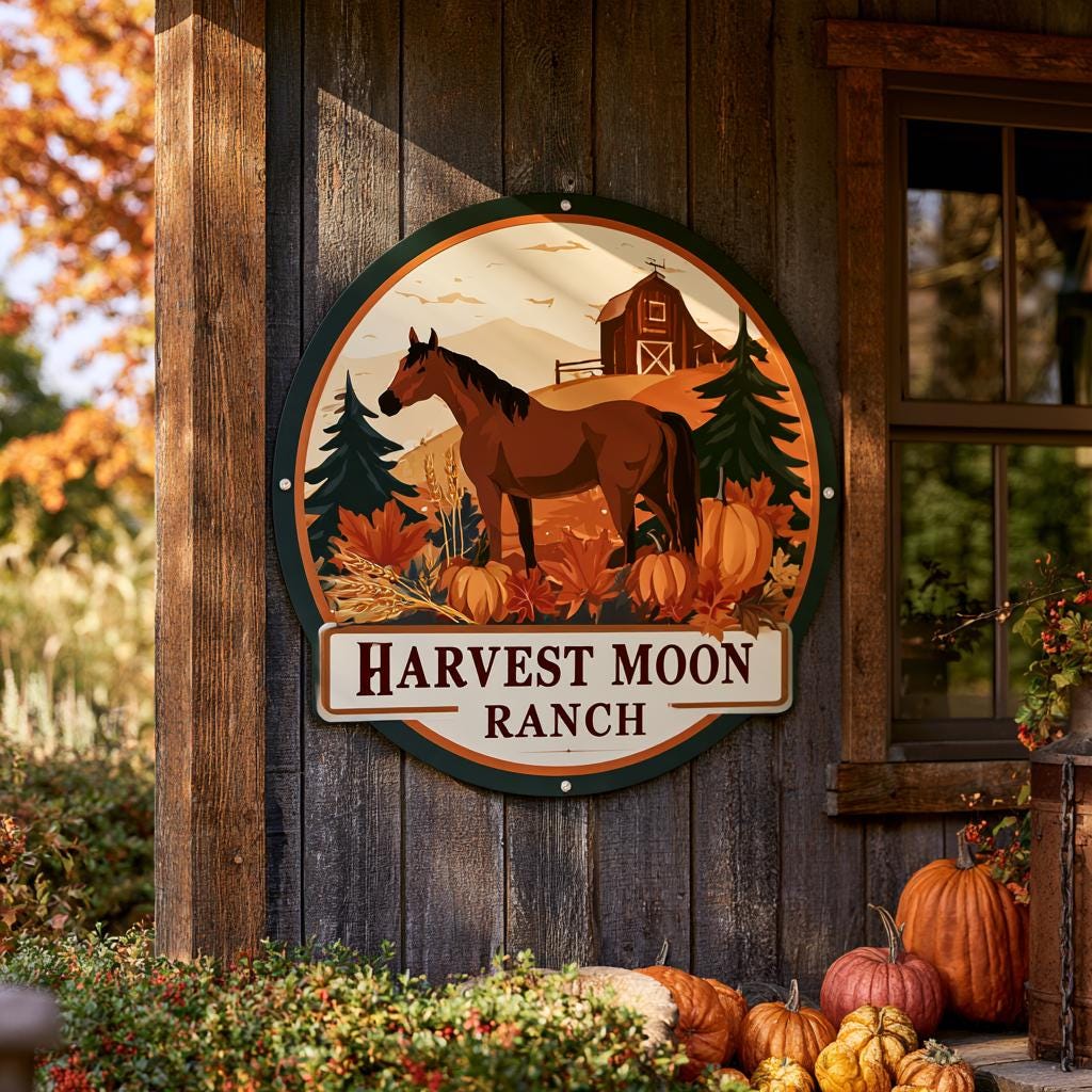 Custom Horse Ranch Metal Sign: Western Equestrian Wall Art (UV Printed Aluminum)