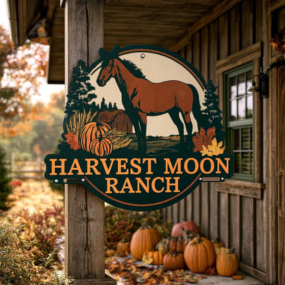 Custom Horse Ranch Metal Sign: Western Equestrian Wall Art (UV Printed Aluminum)