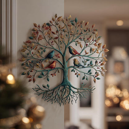 Tree of Life Metal Wall Art, Rustic Holiday Decor, Botanical Cutout Sign (UV Aluminum)