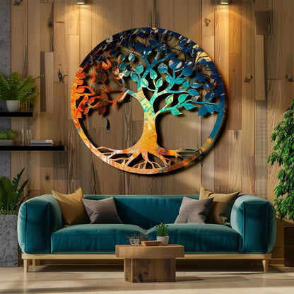 Custom Family Name Tree of Life Metal Wall Art (UV Printed Aluminum)