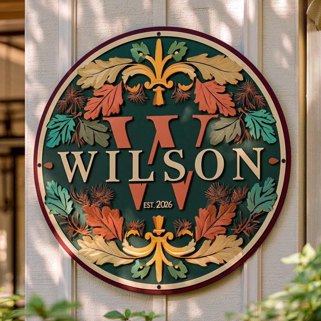 Personalized Family Monogram Metal Wall Art: Rustic Farmhouse Decor (UV Printed Aluminum)