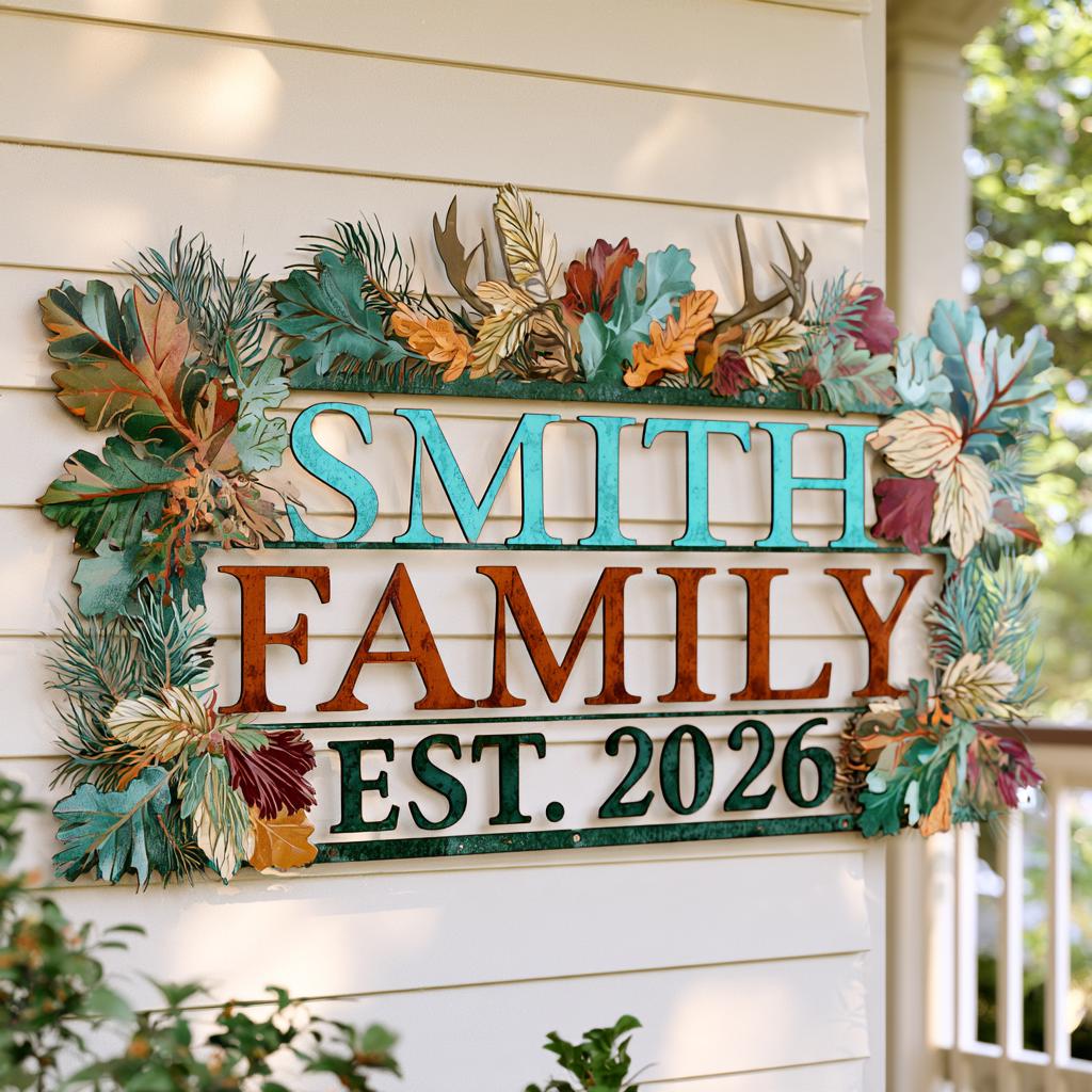 Personalized Family Established Sign: Custom Last Name & Year (UV Printed Aluminum)