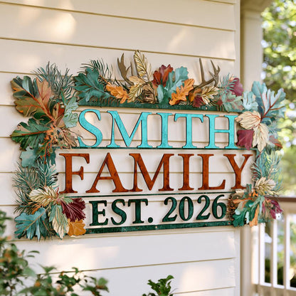 Personalized Family Established Sign: Custom Last Name & Year (UV Printed Aluminum)